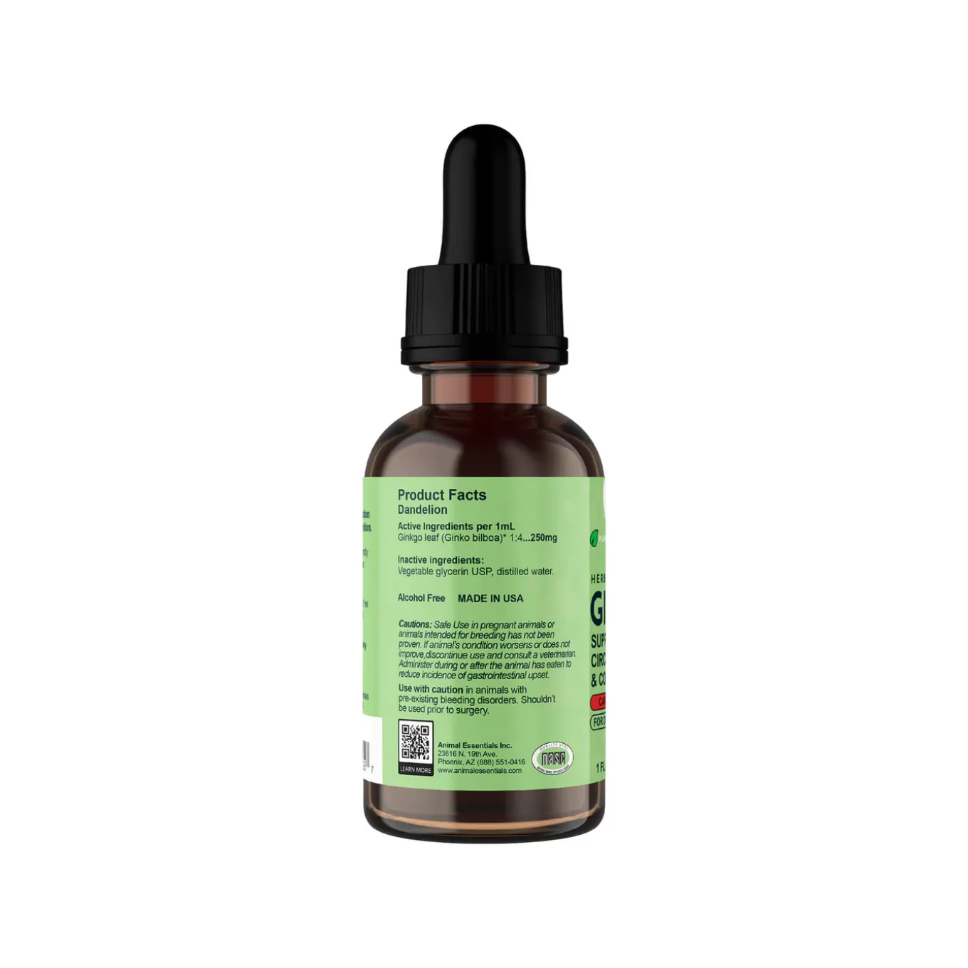 Animal Essentials Ginkgo Liquid Herbal Extract for Dogs & Cats