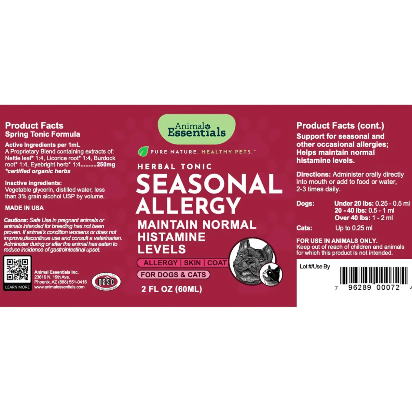 Animal Essentials Seasonal Allergy for Dogs & Cats