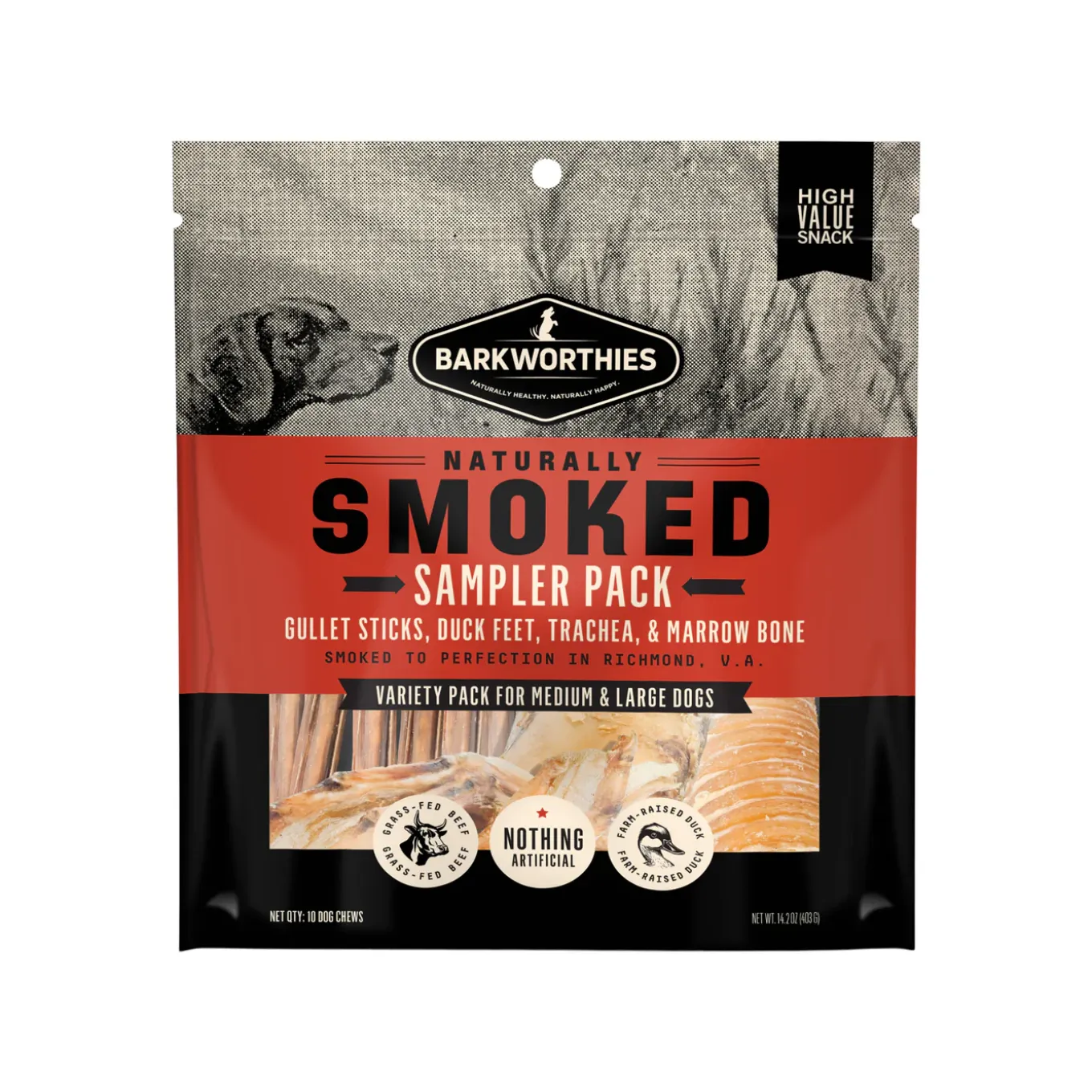 Barkworthies Naturally Smoked Sampler Variety Pack Dog Chews