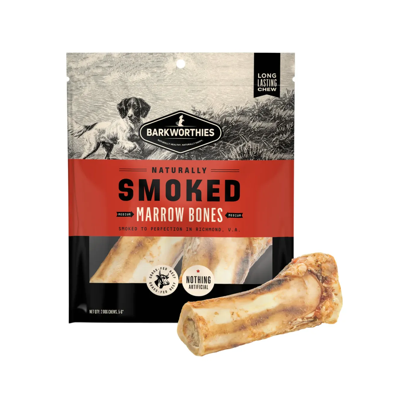 Barkworthies Naturally Smoked Marrow Bones Dog Chews