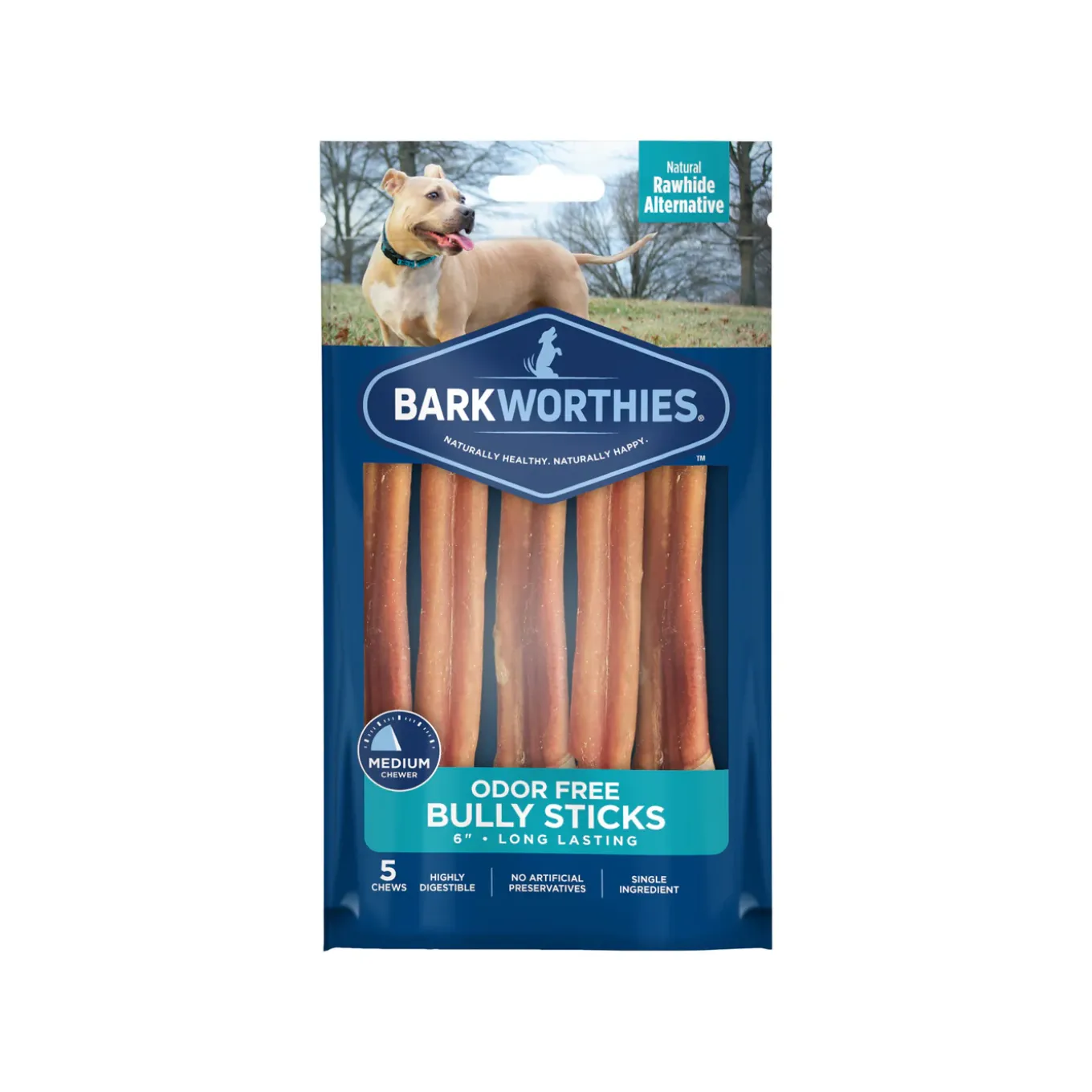 Barkworthies Odor Free Standard Bully Sticks for Dogs
