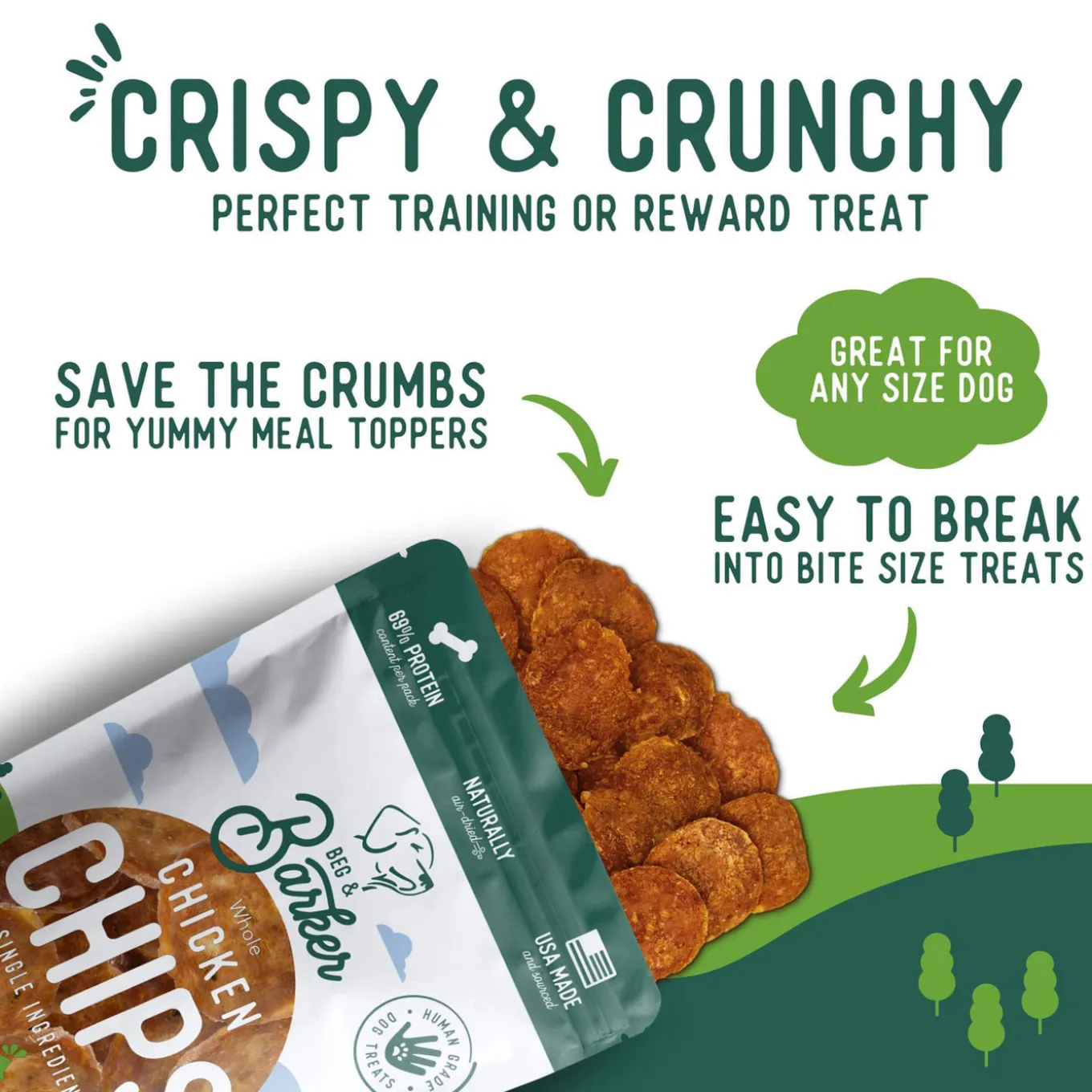 Beg & Barker Chips Single Ingredient Human Grade Dog Treats