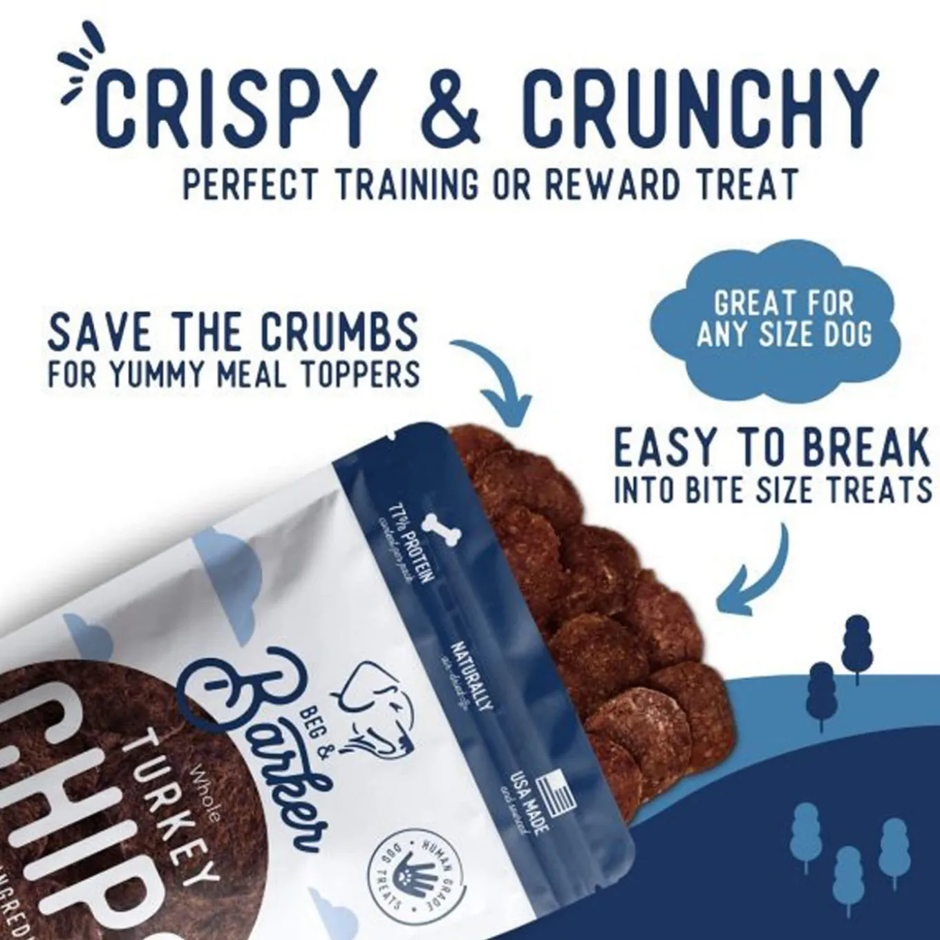 Beg & Barker Chips Single Ingredient Human Grade Dog Treats