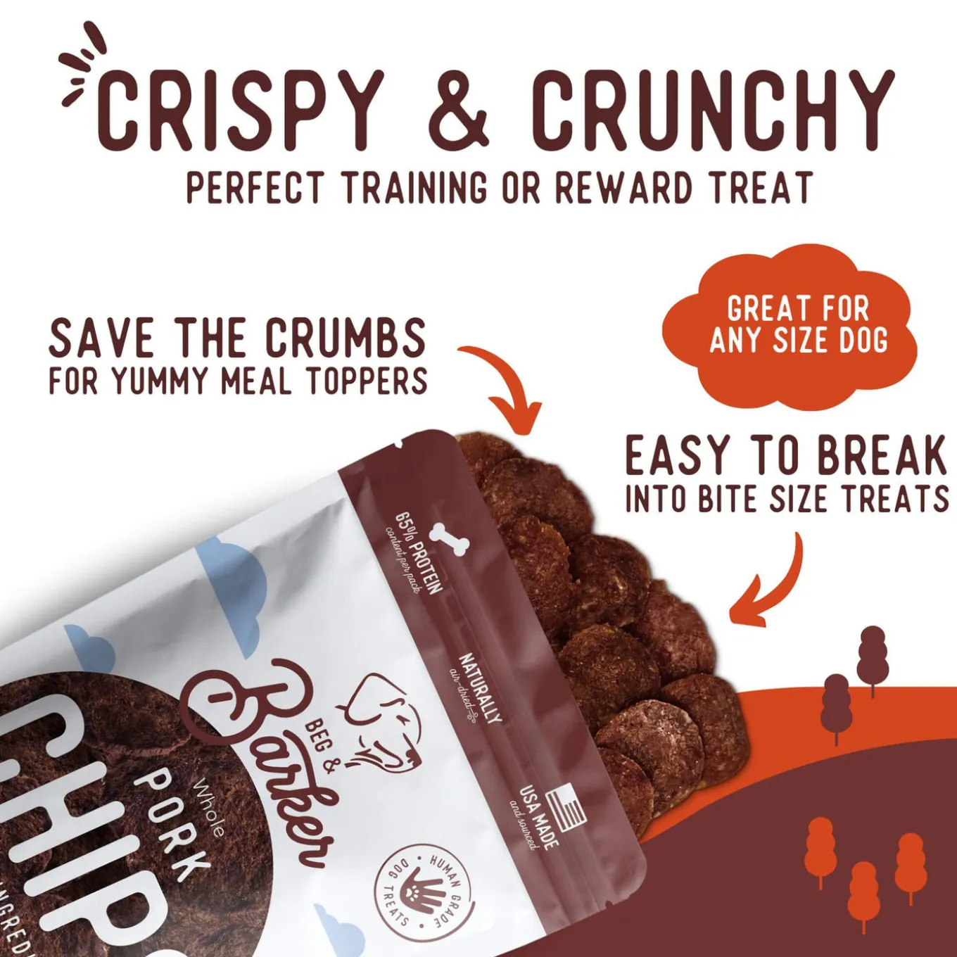 Beg & Barker Chips Single Ingredient Human Grade Dog Treats