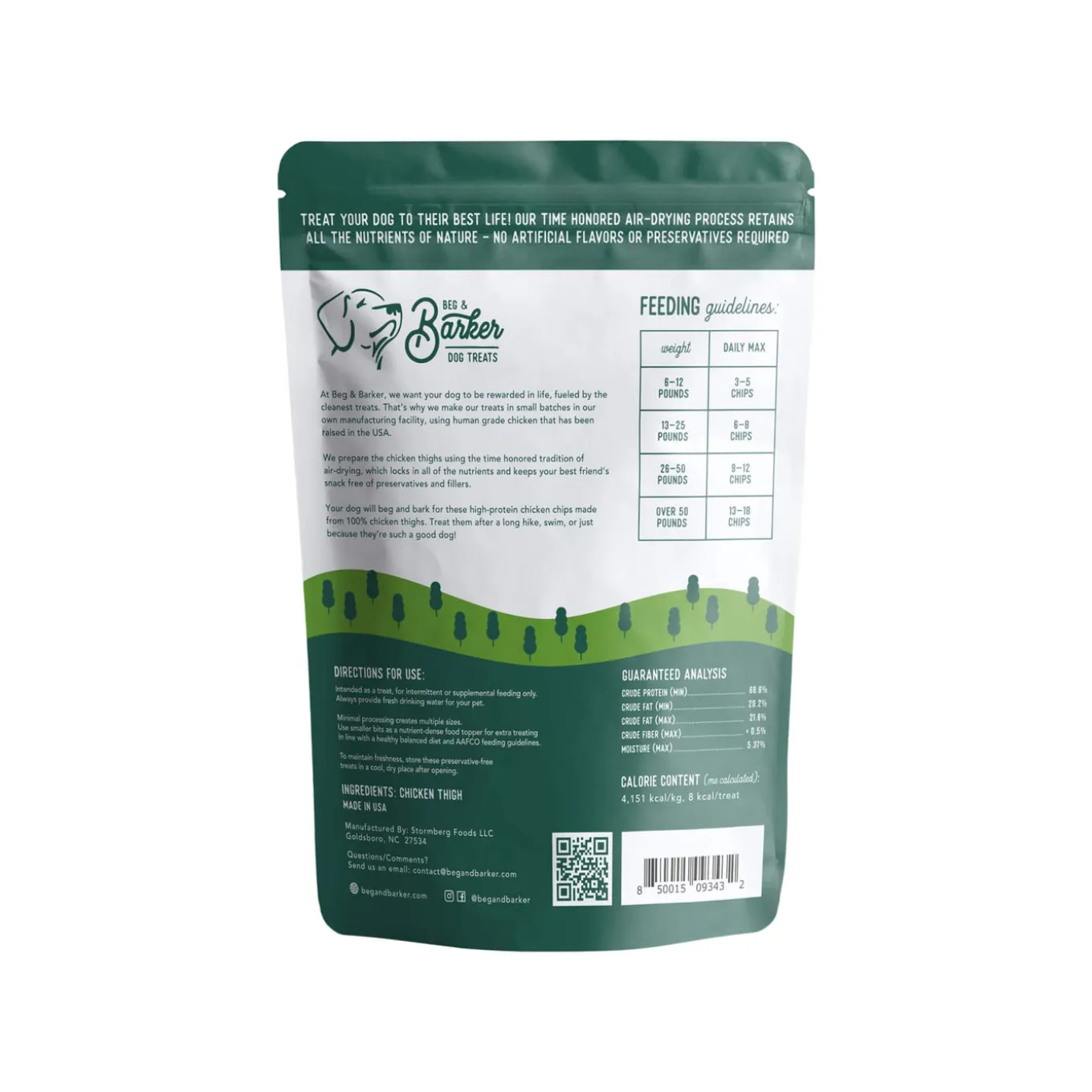 Beg & Barker Chips Single Ingredient Human Grade Dog Treats