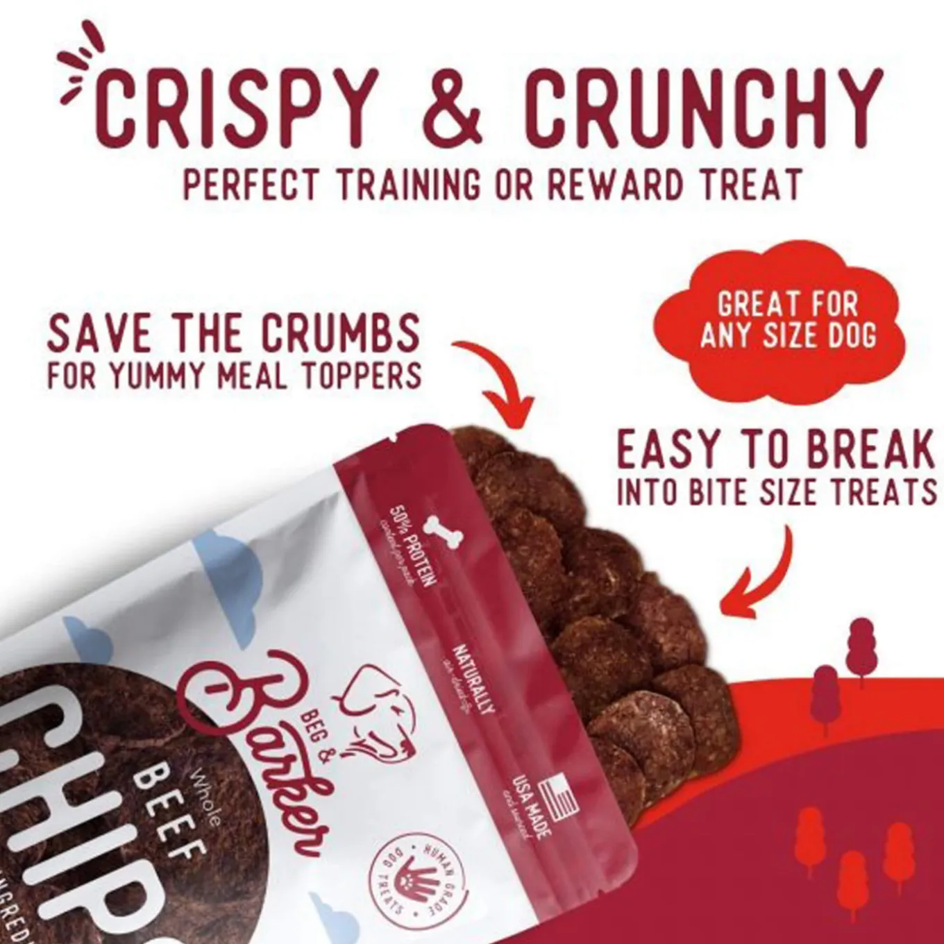 Beg & Barker Chips Single Ingredient Human Grade Dog Treats
