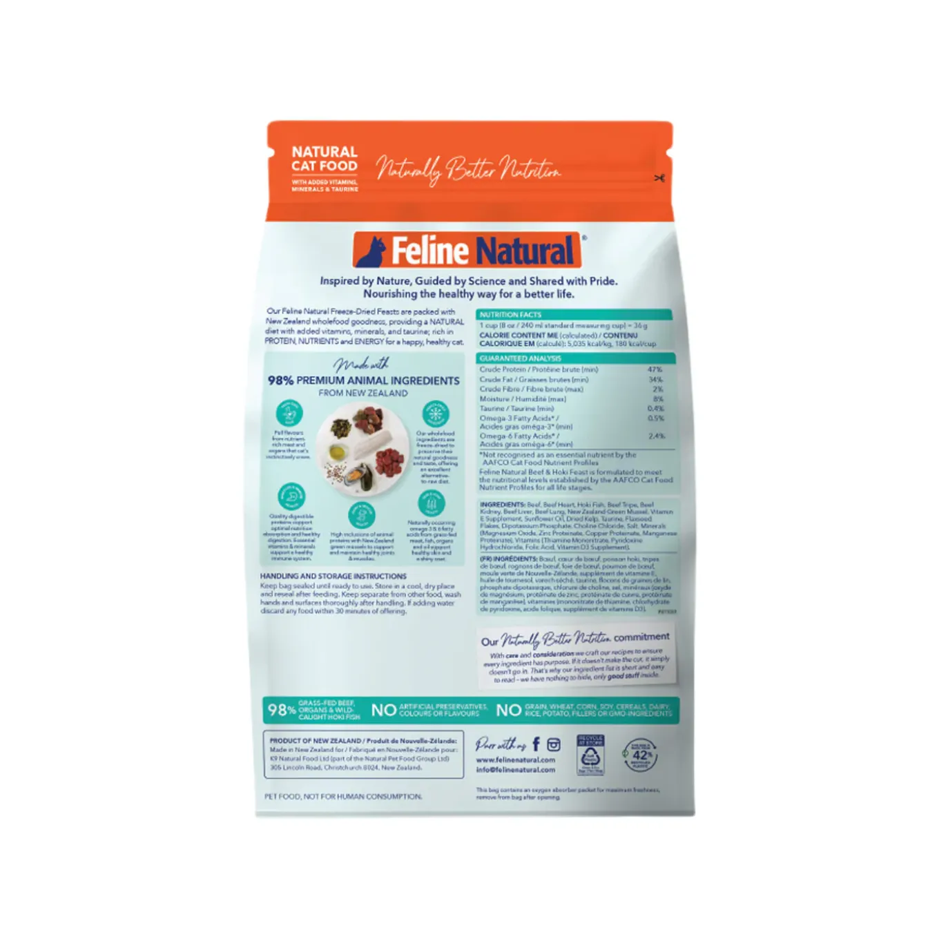 Feline Natural Grain-Free Freeze Dried Raw Cat Food