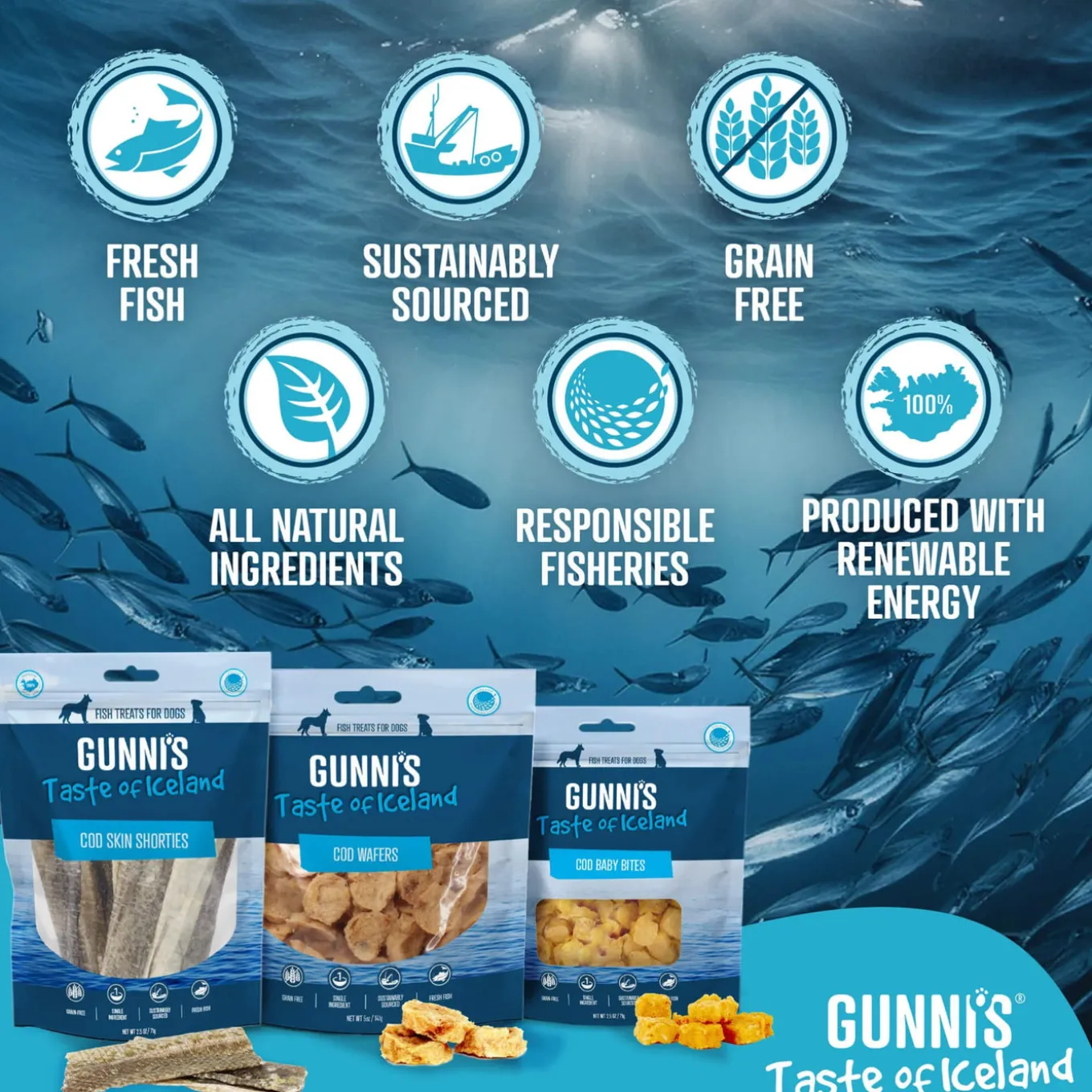 Gunni's Taste of Iceland Fish Baby Bites Dog Treats
