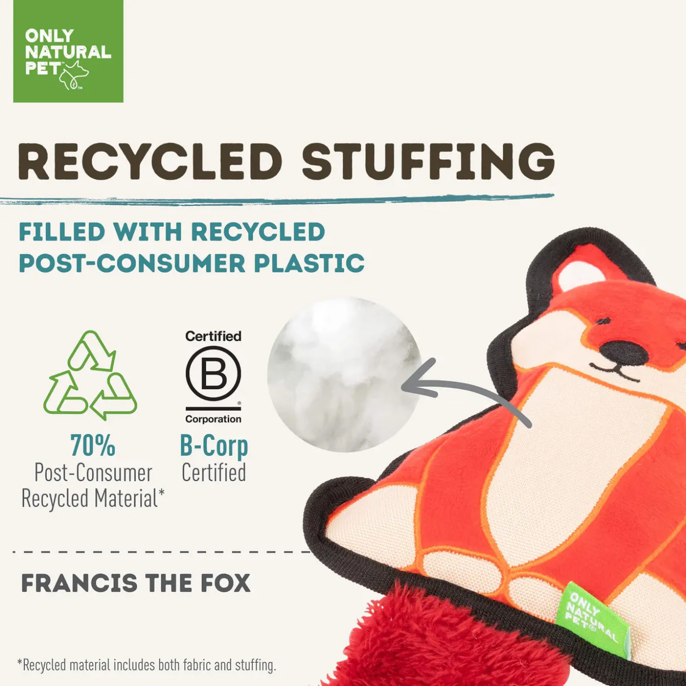 Only Natural Pet Mountain Friends Recycled Plush Dog Toys