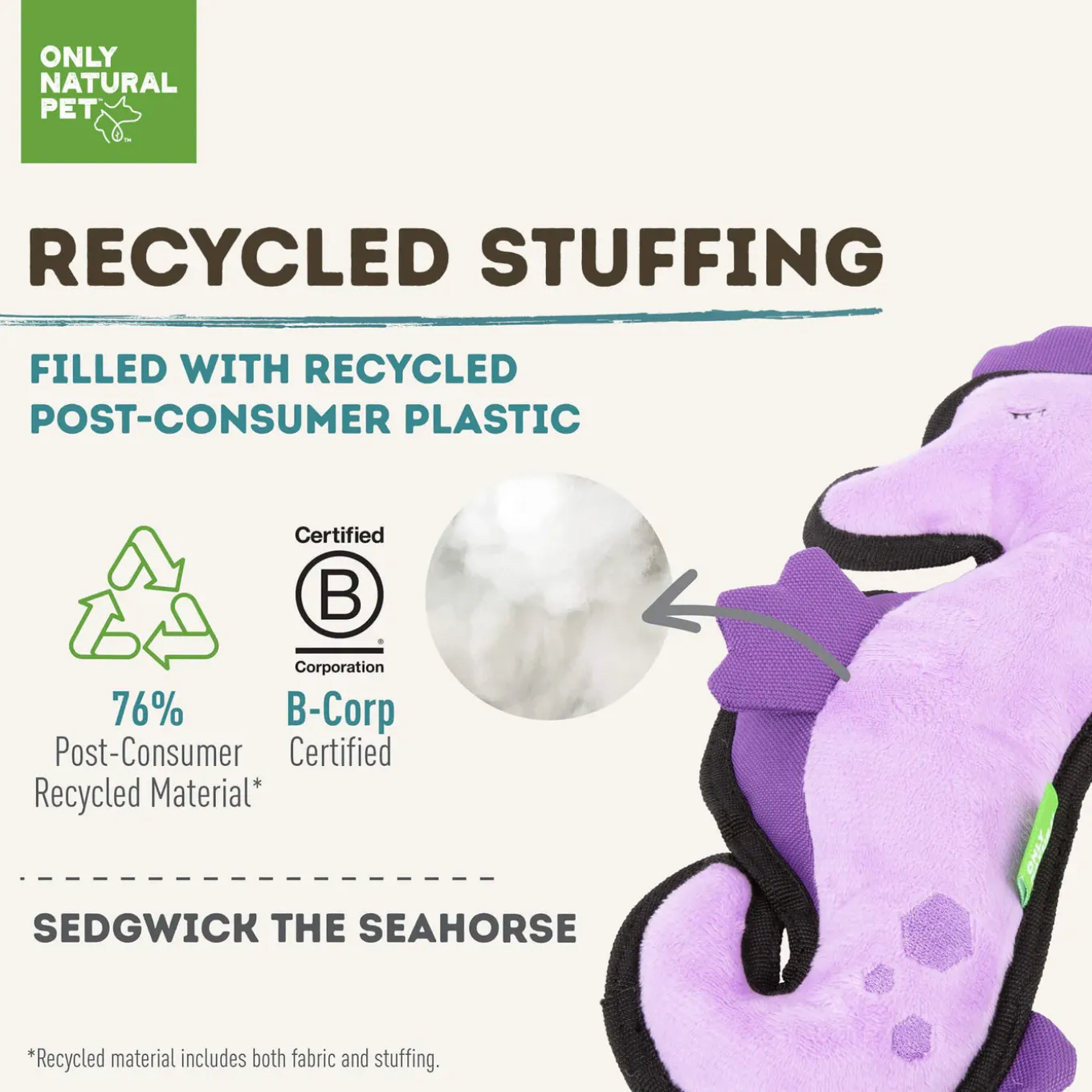 Only Natural Pet Sea Creatures Recycled Plush Dog Toys