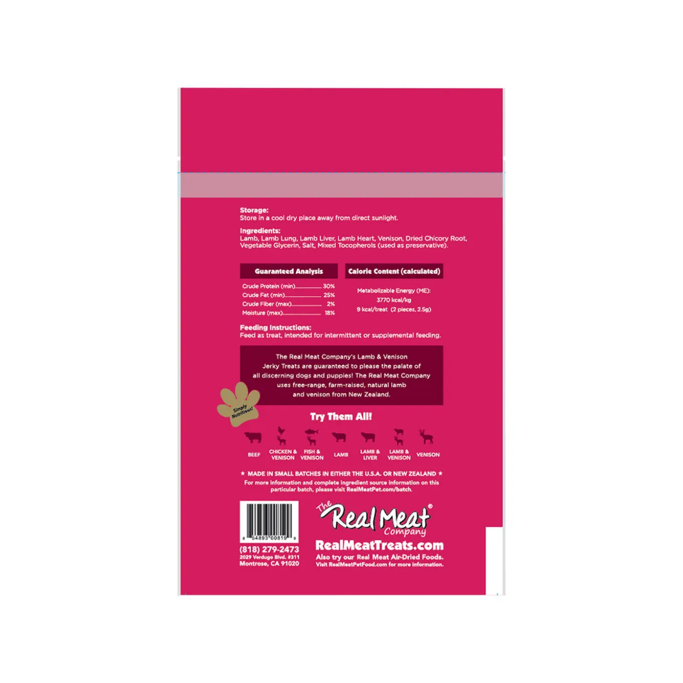 The Real Meat Company Air Dried Jerky Treats for Dogs