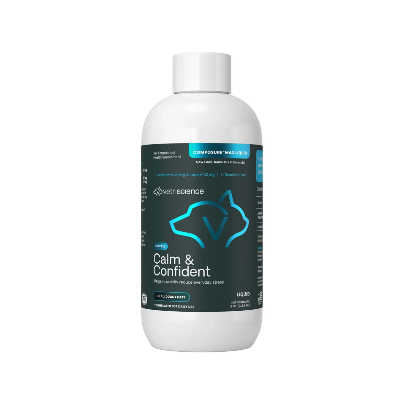 VetriScience Calm & Confident Liquid Supplement for Dogs & Cats